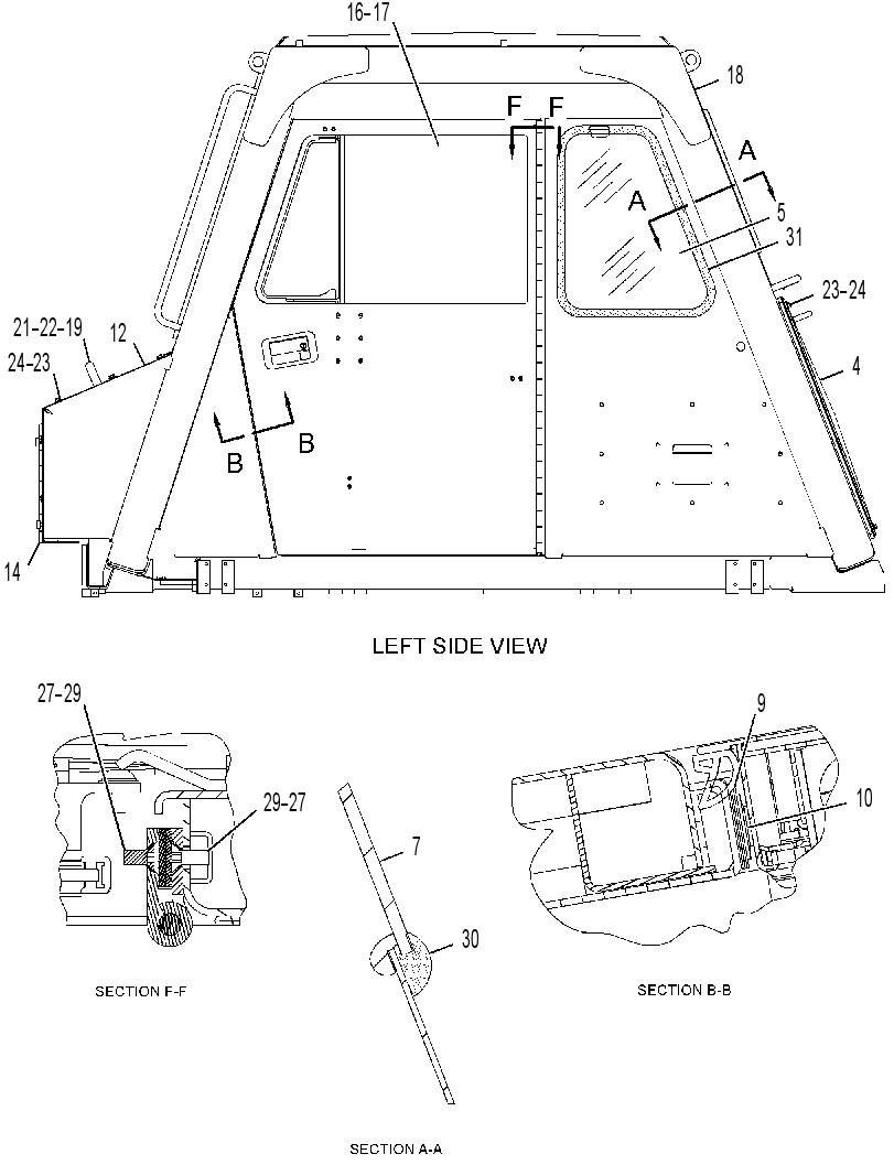 Кабина закрытая с ROPS 3080769 CAT