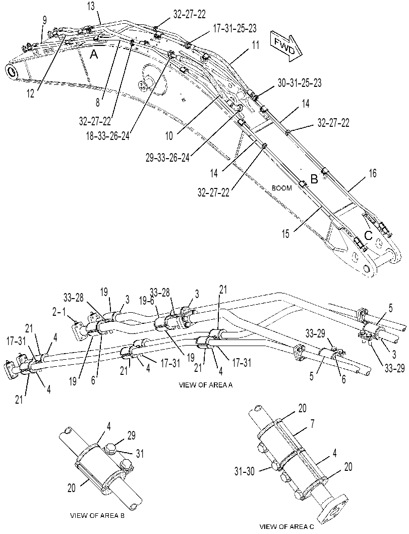 Трубопроводы стрелы 3880172 CAT