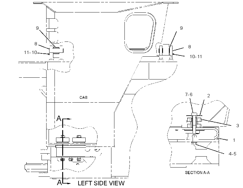 Крепление ROPS 2152842 CAT