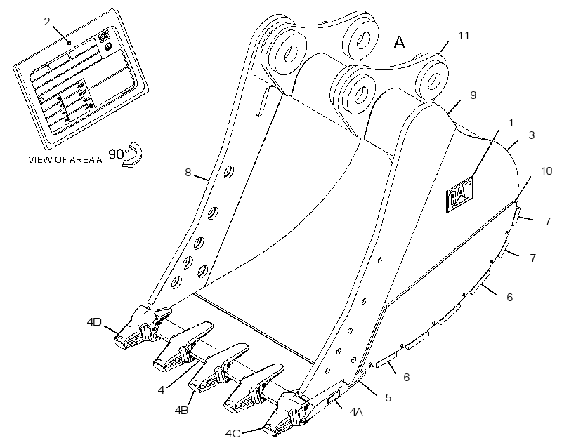 BUCKET GP-SEVERE SERVICE ROCK 3705823 CAT