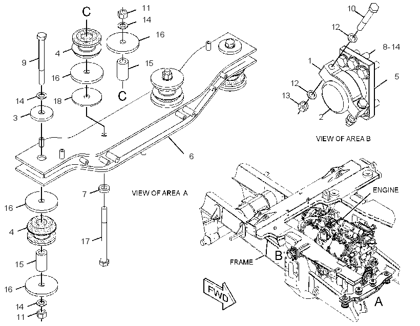 SUPPORT & MTG GP-ENGINE 2955206 CAT