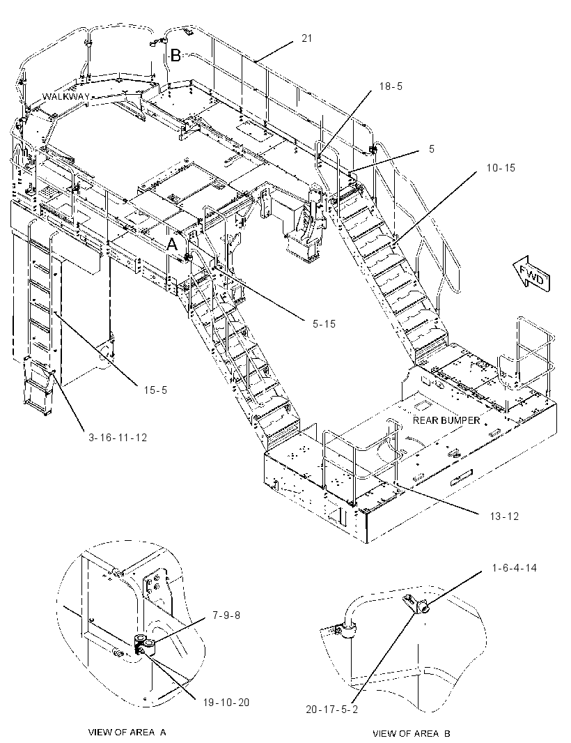 FASTENER GP-HANDRAIL 3620954 CAT