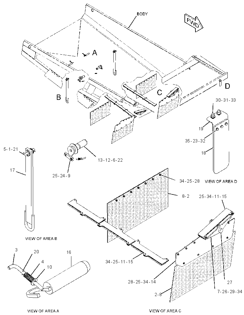 MOUNTING GP-TRUCK BODY 3683335 CAT