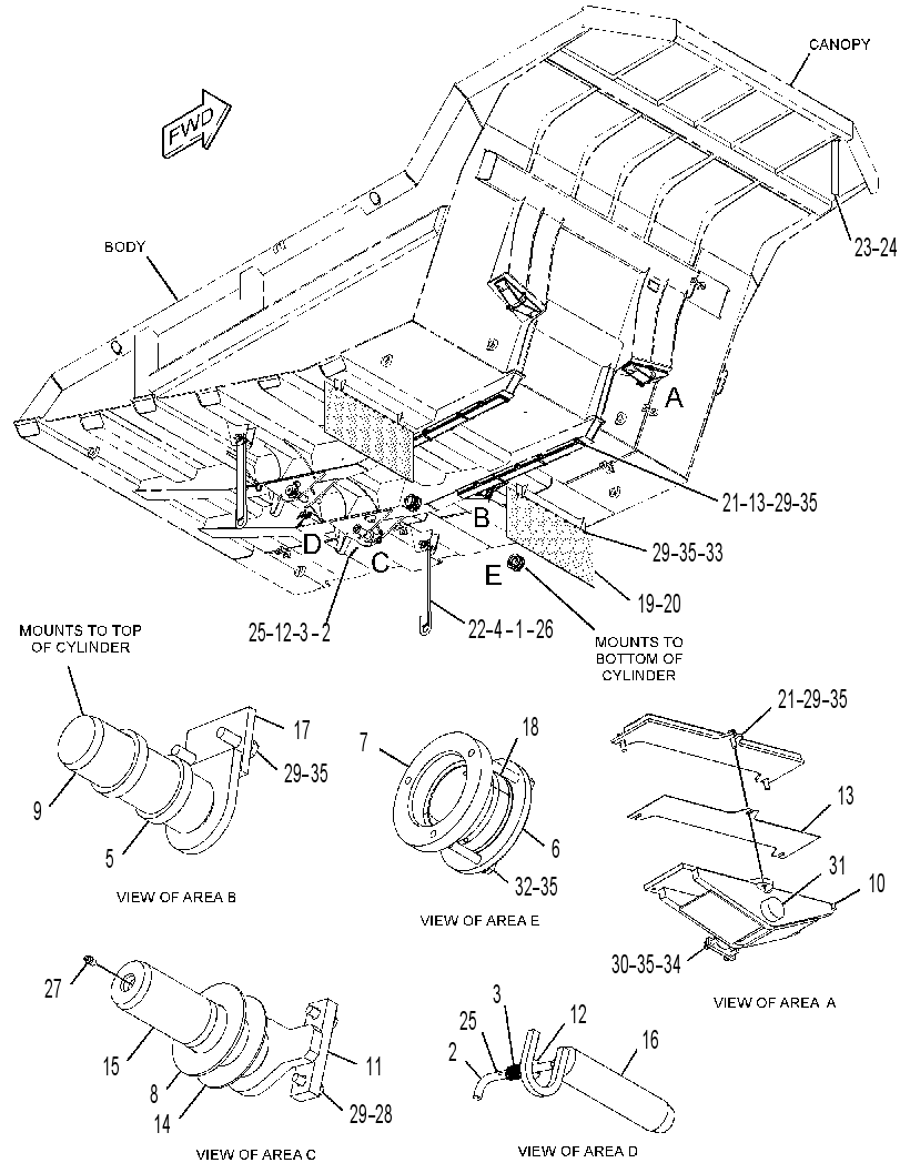MOUNTING GP-TRUCK BODY 3821483 CAT