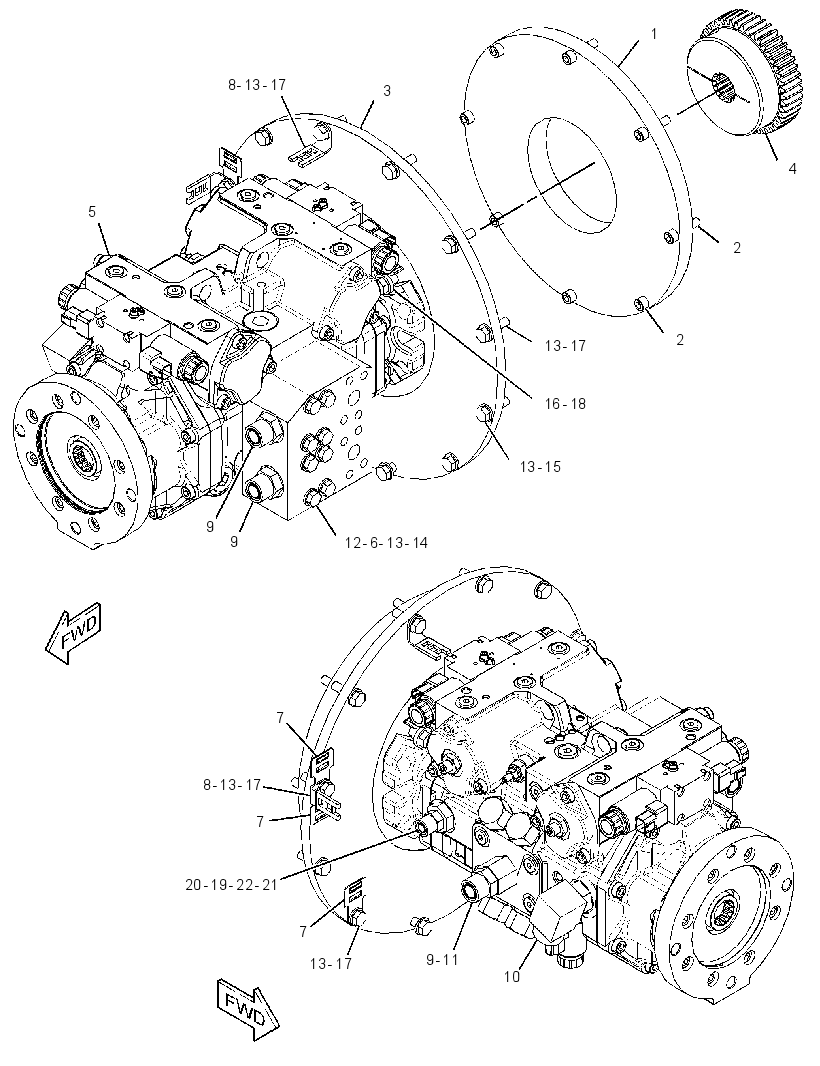 Насос хода с креплением 3518598 CAT