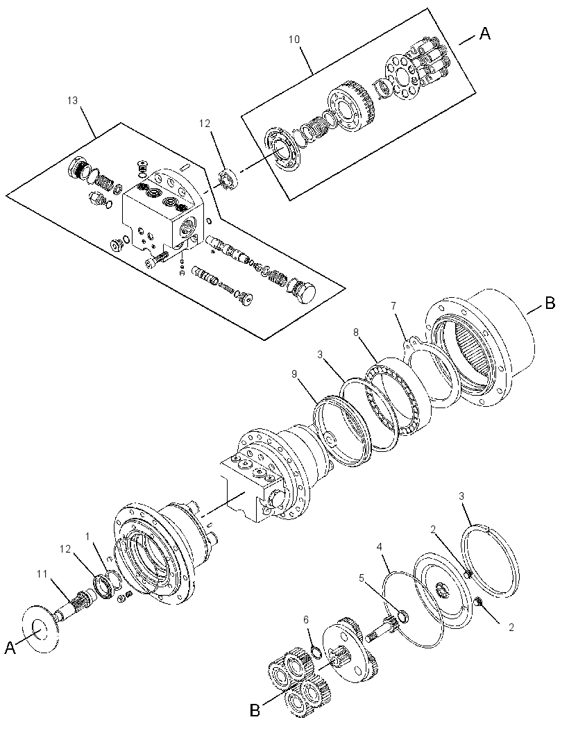 DRIVE GP-TRAVEL MOTOR & FINAL 2096663 CAT