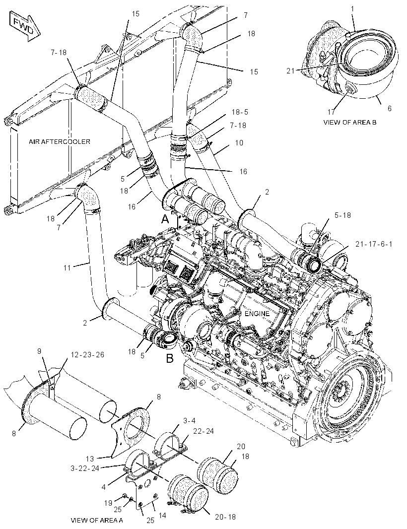LINES GP-AFTERCOOLER AIR 3505259 CAT