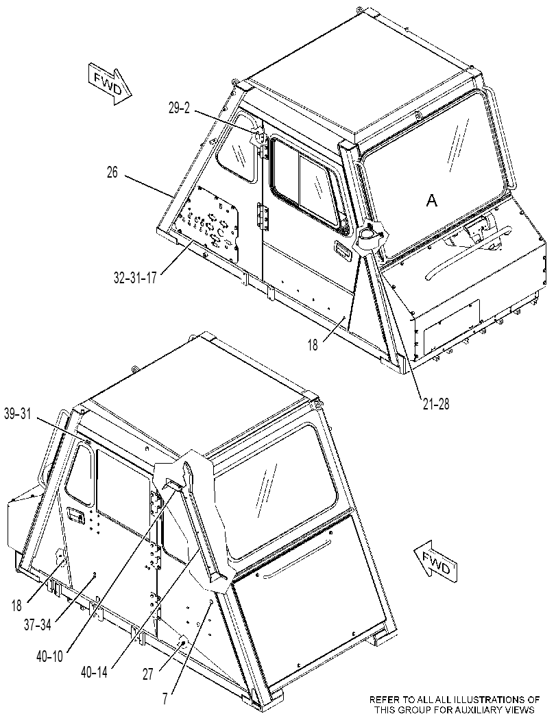 Кабина закрытая с ROPS 3793055 CAT