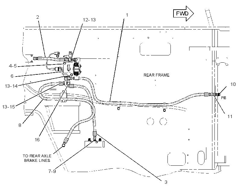 LINES GP-PARKING BRAKE 3663928 CAT