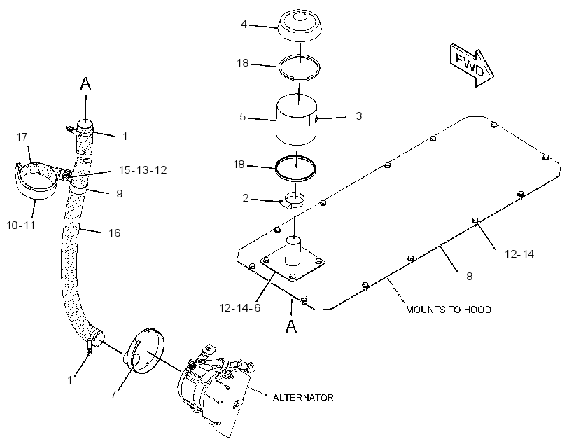 LINES GP-ALTERNATOR AIR 3716825 CAT