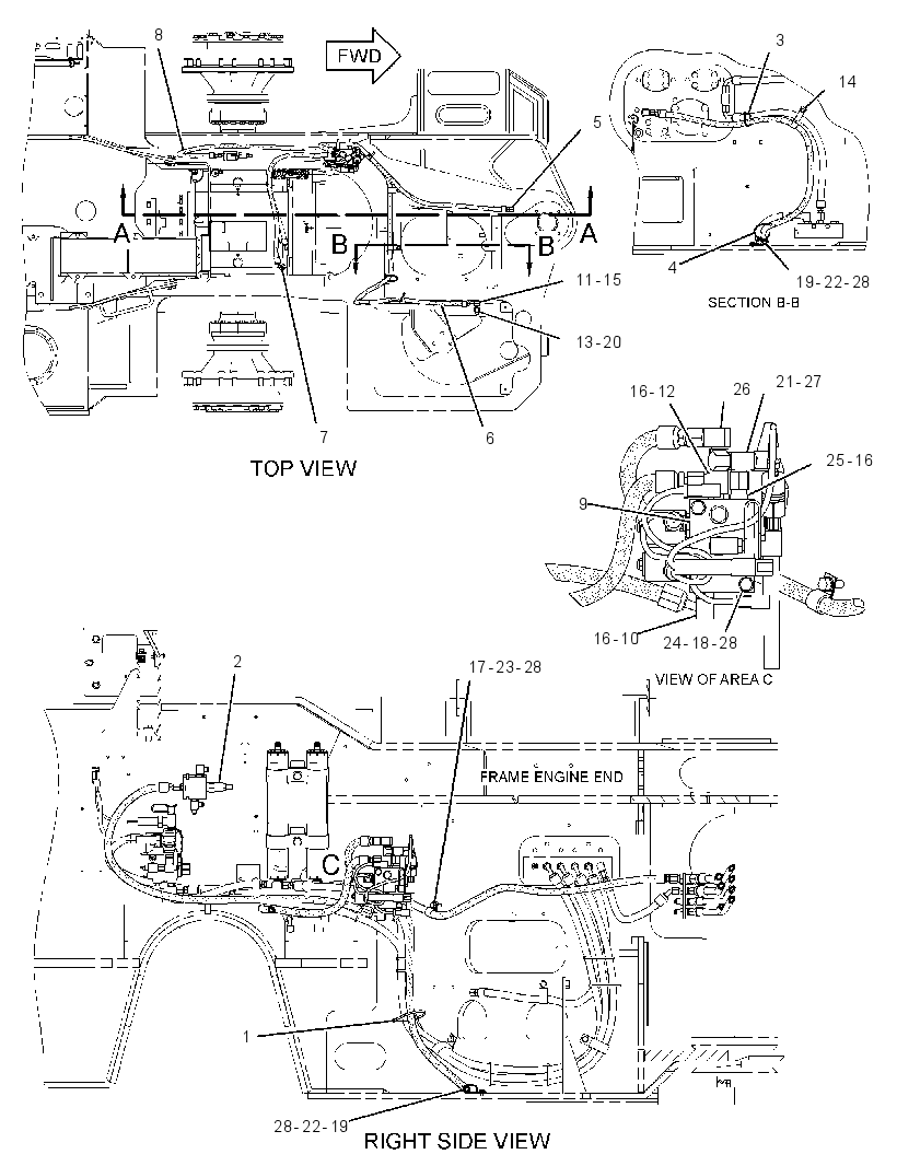 LINES GP-PARKING BRAKE 3663927 CAT