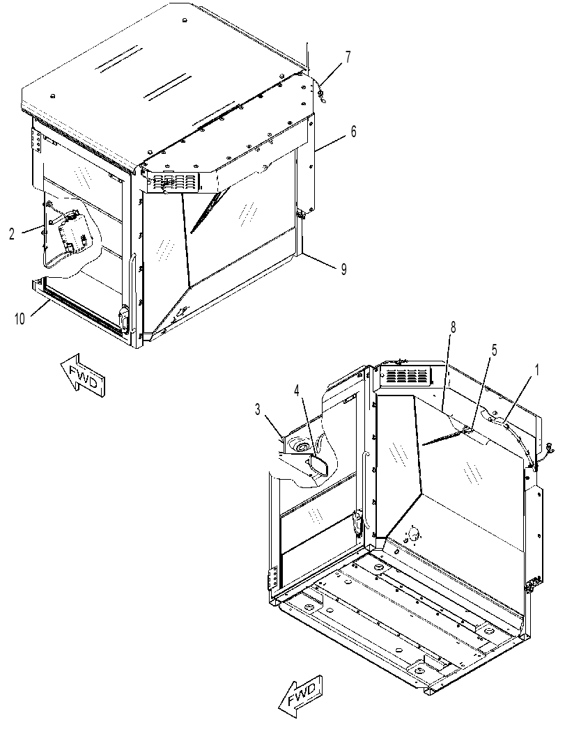 Кабина закрытая с ROPS 3909254 CAT