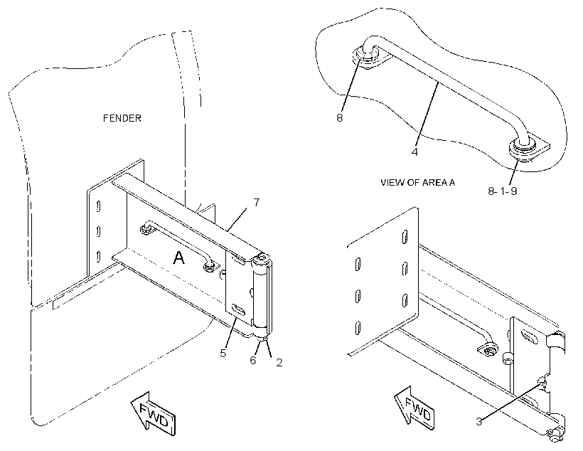 HINGE GP-ROADING FENDER 3901299 CAT