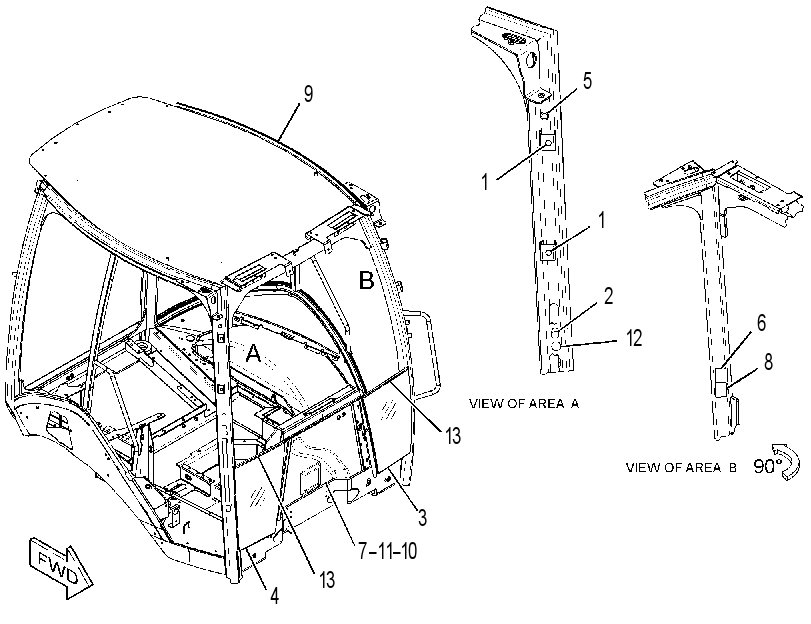 CANOPY GP-OPEN ROPS 3856567 CAT