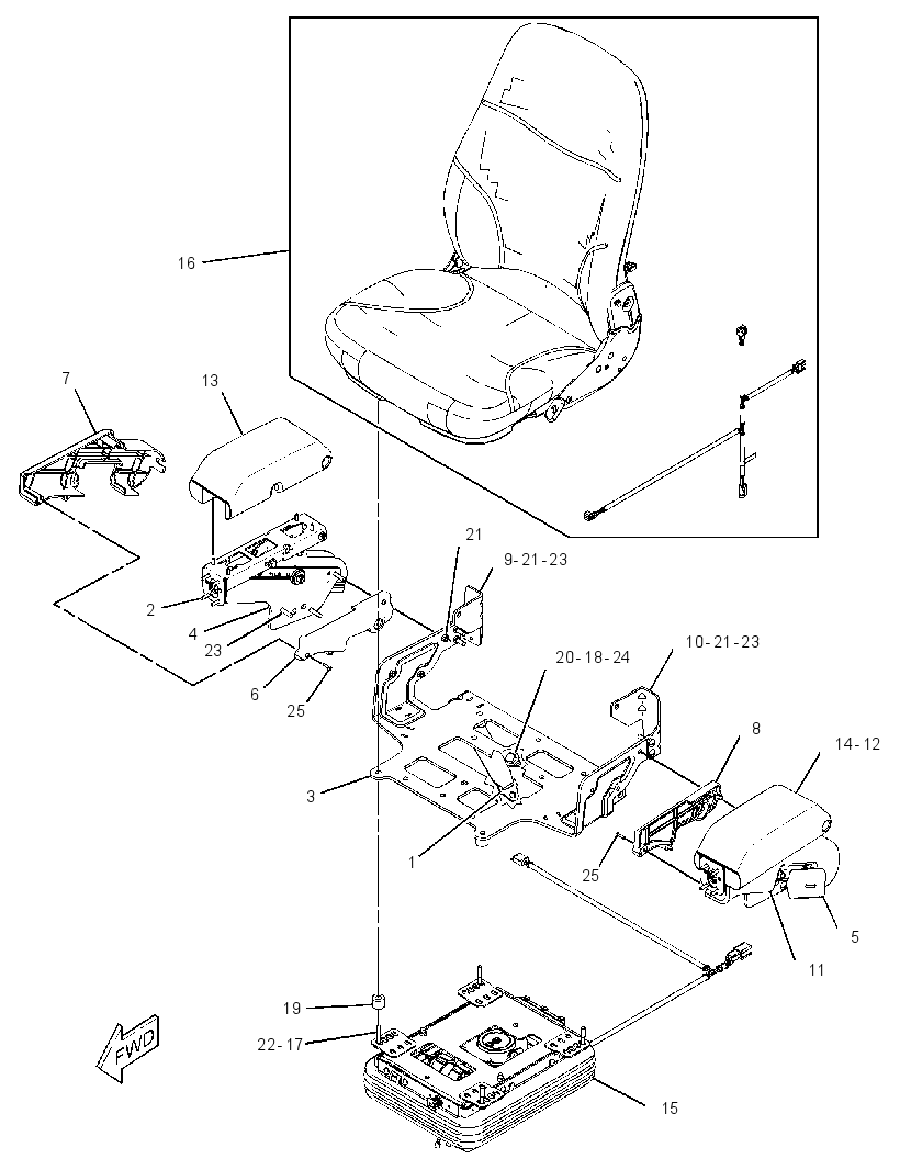 SEAT & ARMREST GP 3574889 CAT