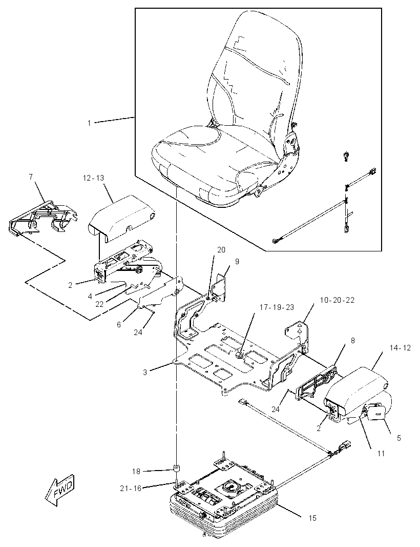 SEAT & ARMREST GP 3574890 CAT