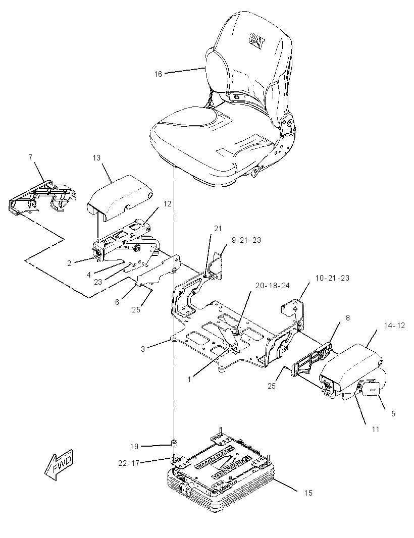 SEAT & ARMREST GP 3574888 CAT