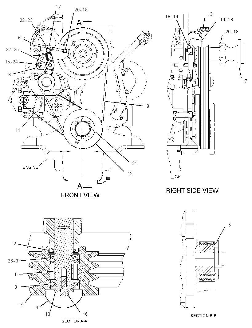 PULLEY GP-FAN & ALT DRIVE 3754456 CAT