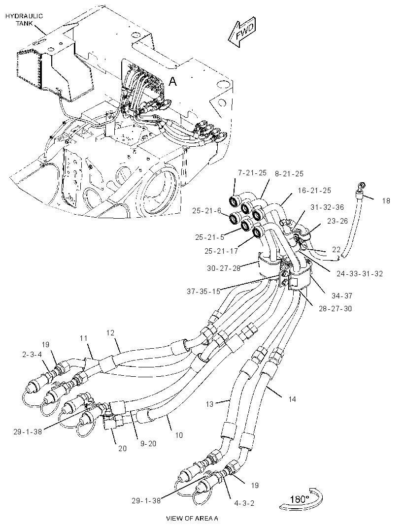 Трубопроводы гидравлические 3867006 CAT