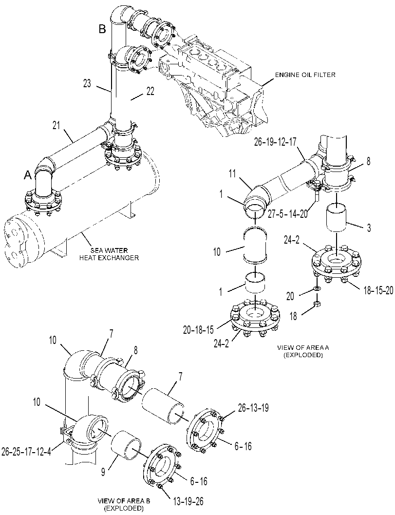LINES GP-AUXILIARY FRESH WATER 4168254 CAT