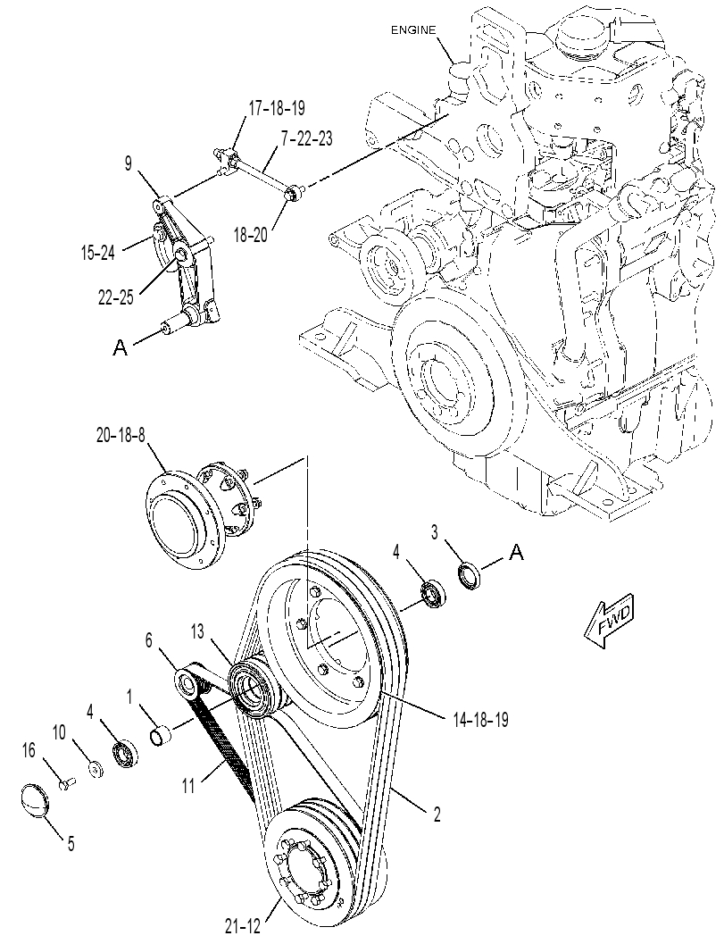 PULLEY GP-FAN & ALT DRIVE 3726366 CAT