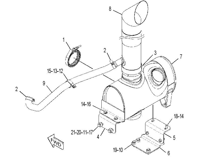 MUFFLER & MOUNTING GP 3665973 CAT