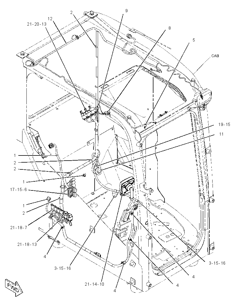Проводка кабины 4153613 CAT