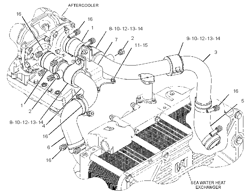 LINES GP-AUXILIARY SEA WATER 3725076 CAT