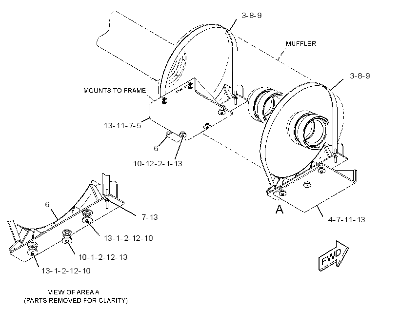 MOUNTING GP-MUFFLER 3615123 CAT