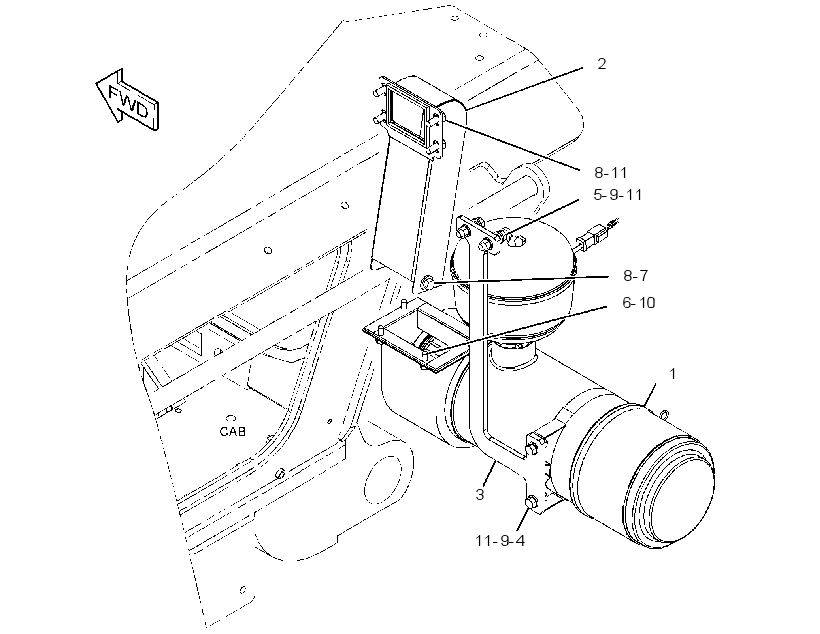 PRESSURIZER & MOUNTING GP 3354462 CAT