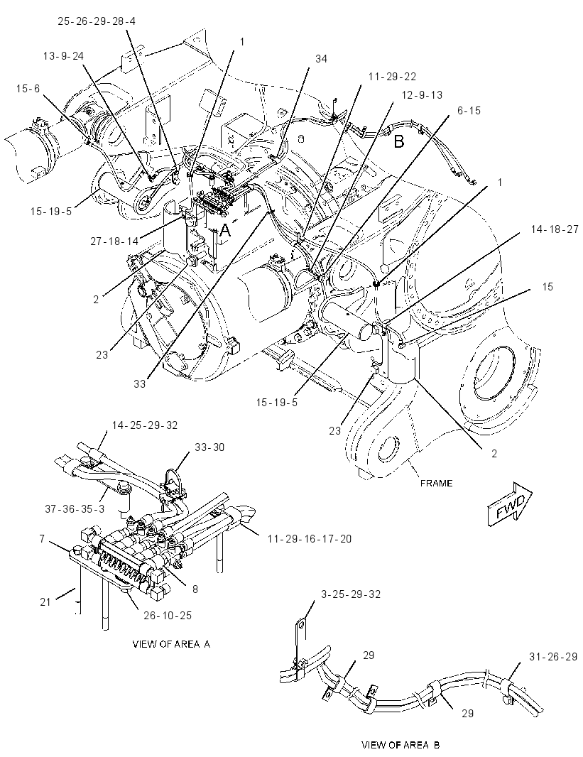 LINES GP-REAR LUBRICATION 3628507 CAT