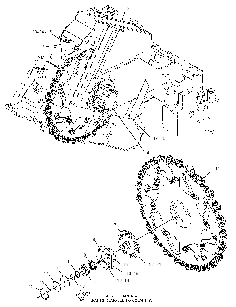 FRAME GP-WHEEL SAW 3818417 CAT