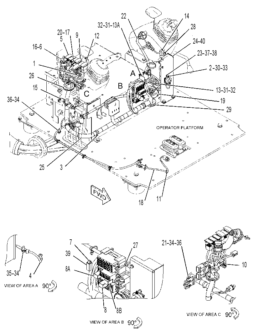 Проводка консоли 4154442 CAT