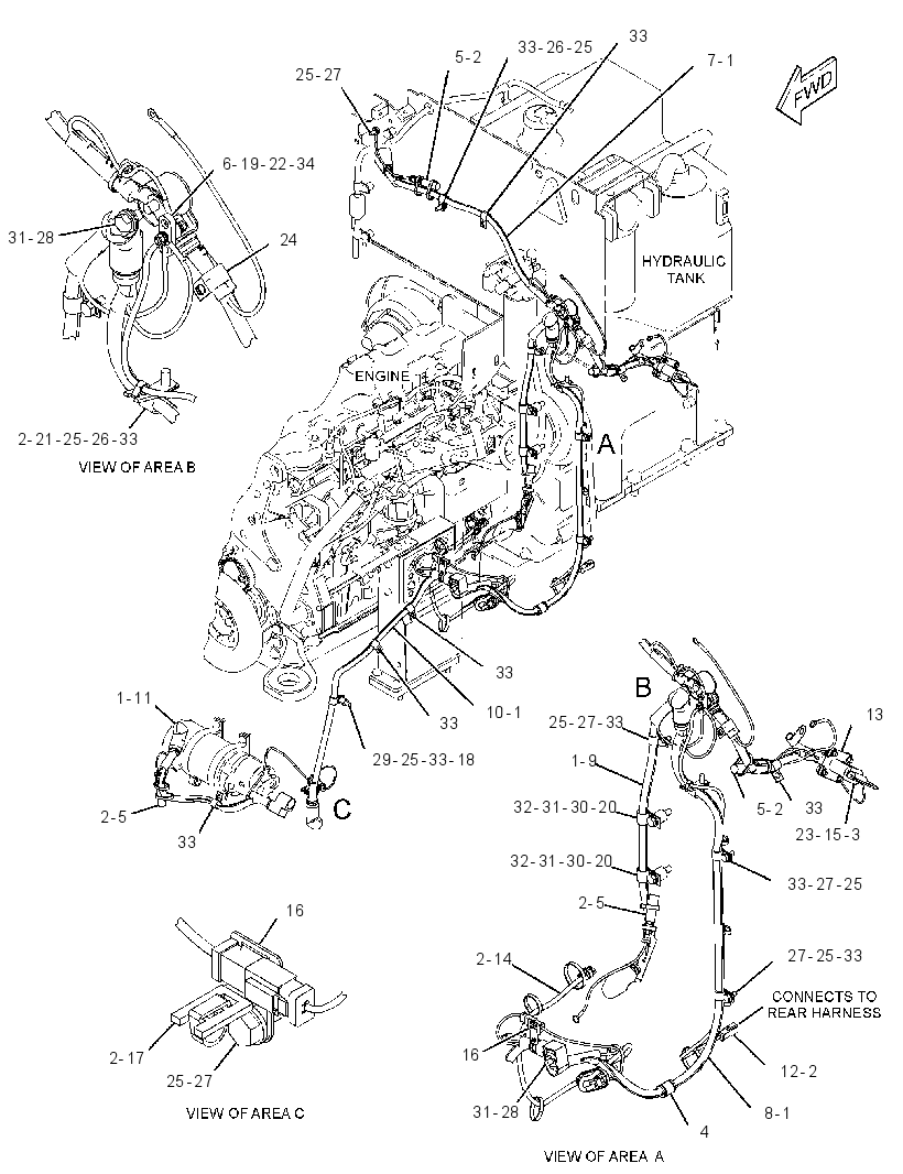 Проводка задняя 4314287 CAT