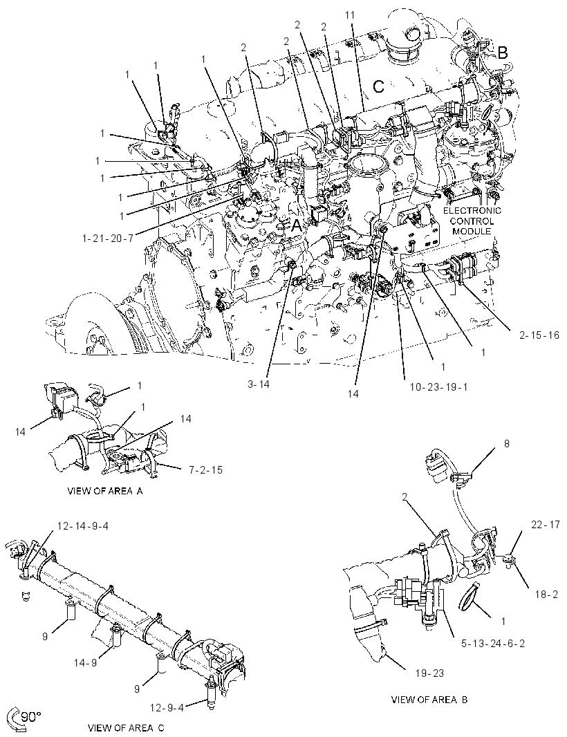 Проводка электронного управления 3718857 CAT