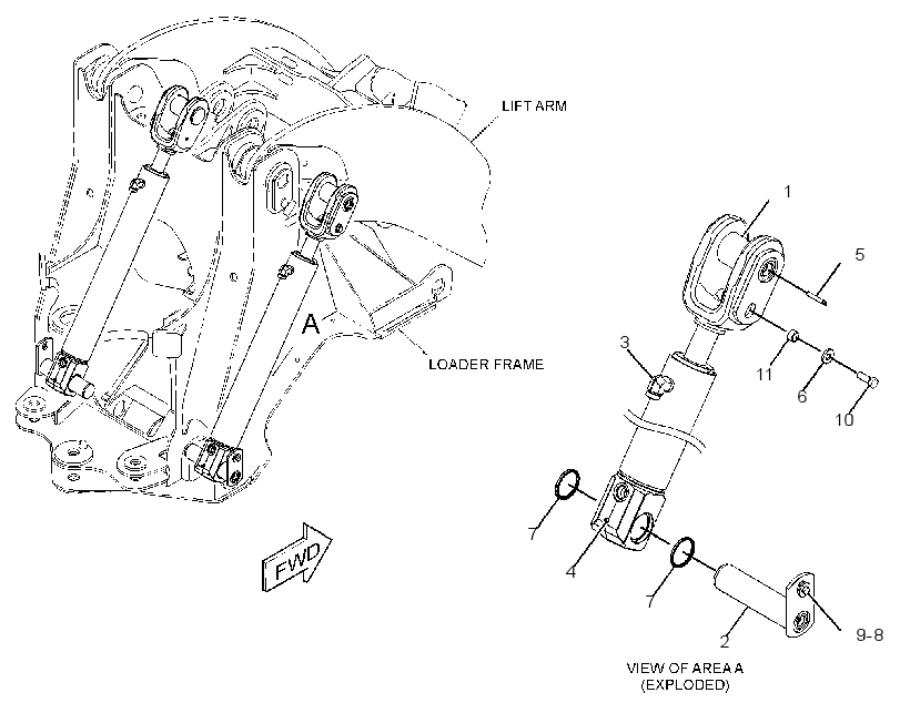 CYLINDER & MTG GP-LIFT 3814360 CAT