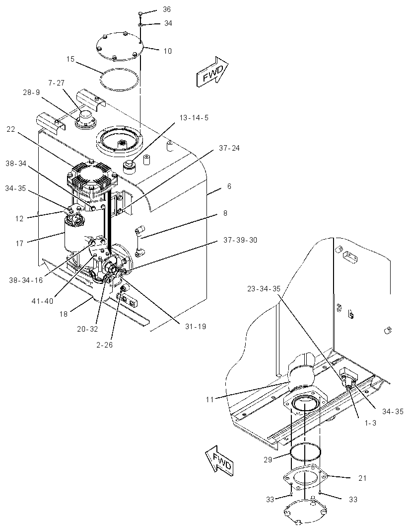 Бак с фильтром гидравлический 3908085 CAT