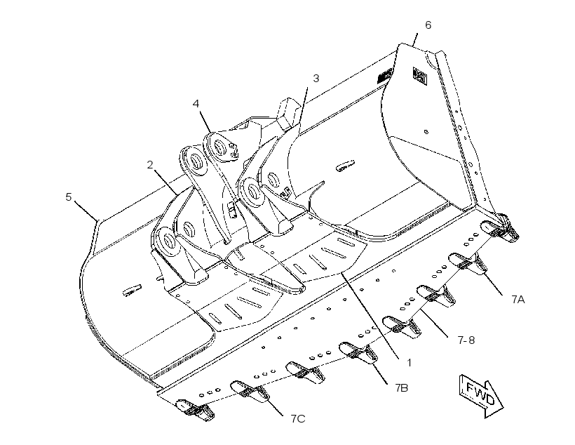 Ковш скальный в сборе 3616251 CAT