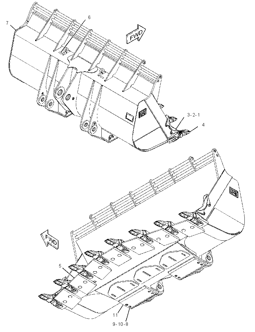 Ковш скальный 3821188 CAT