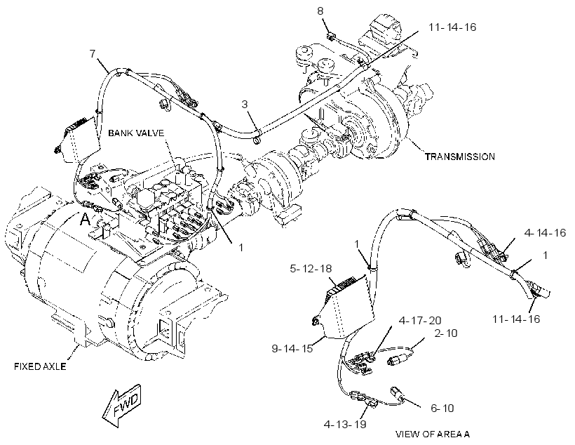 Проводка передняя 3519862 CAT