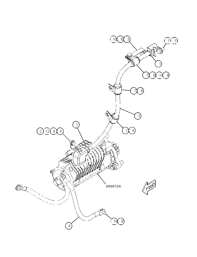 CABLE GP-STARTING MOTOR 3803075 CAT