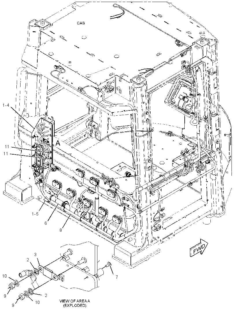 Проводка кабины 3803890 CAT