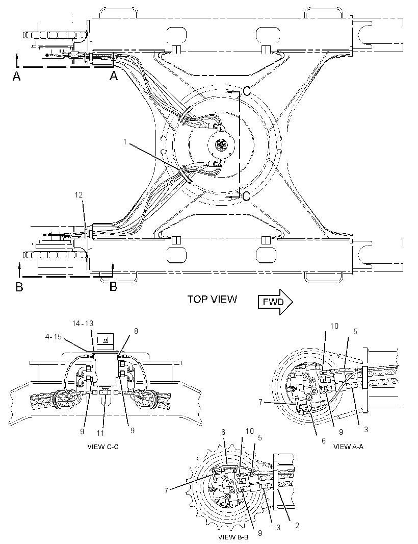 Трубопроводы мотора хода 2786512 CAT