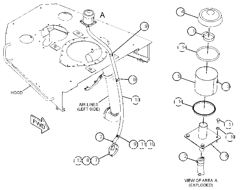 LINES GP-ALTERNATOR AIR 3596361 CAT
