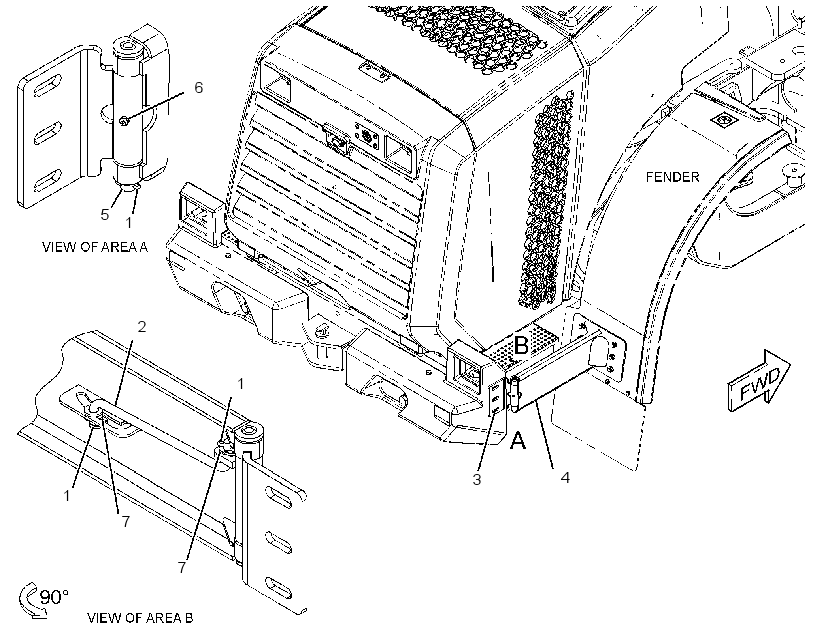 HINGE GP-ROADING FENDER 3683967 CAT