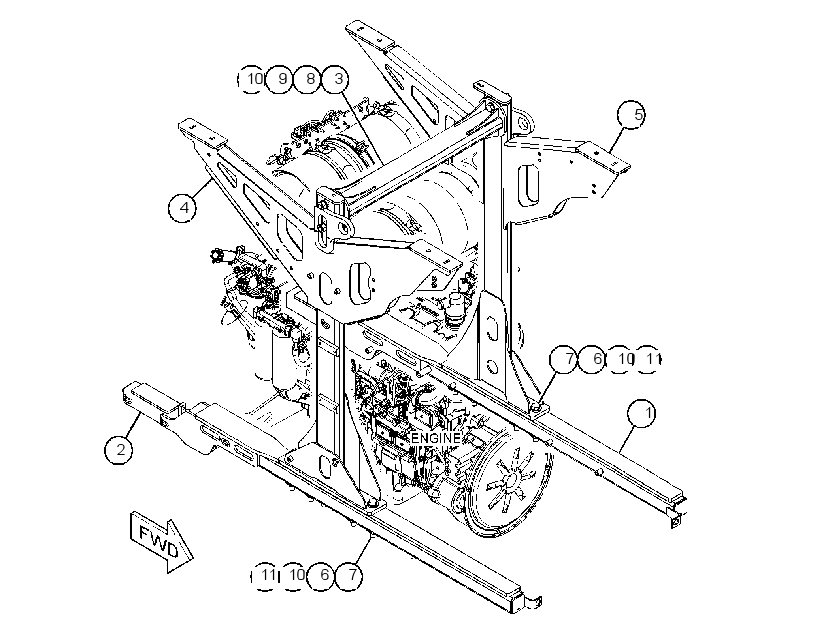 SUPPORT GP-ENGINE & XMSN 3779293 CAT