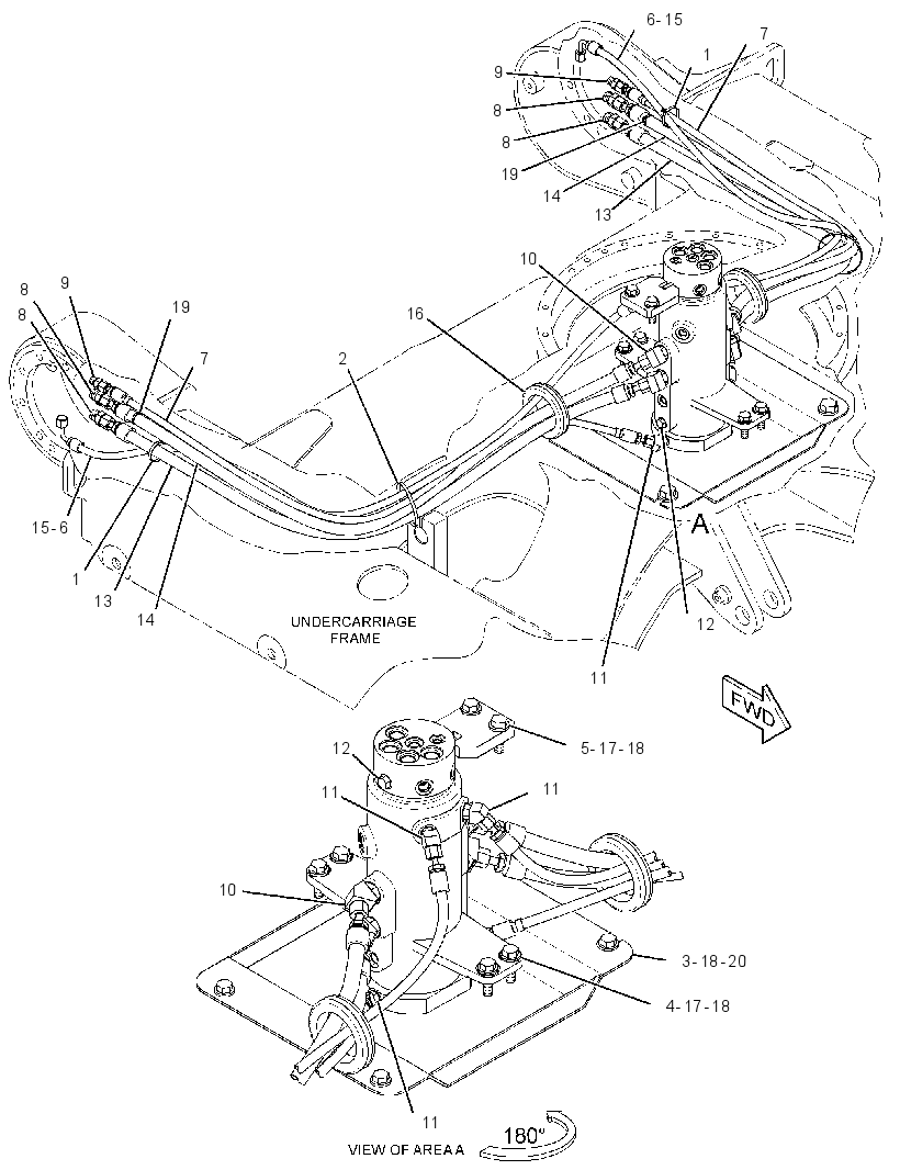 Трубопроводы мотора хода 2807620 CAT