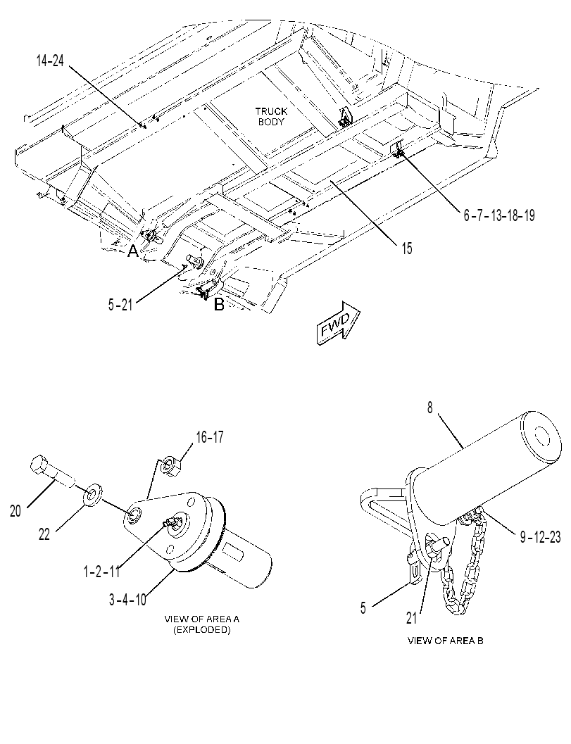 MOUNTING GP-TRUCK BODY 3802078 CAT
