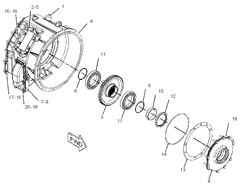 HOUSING GP-TORQUE CONVERTER 2958478 CAT