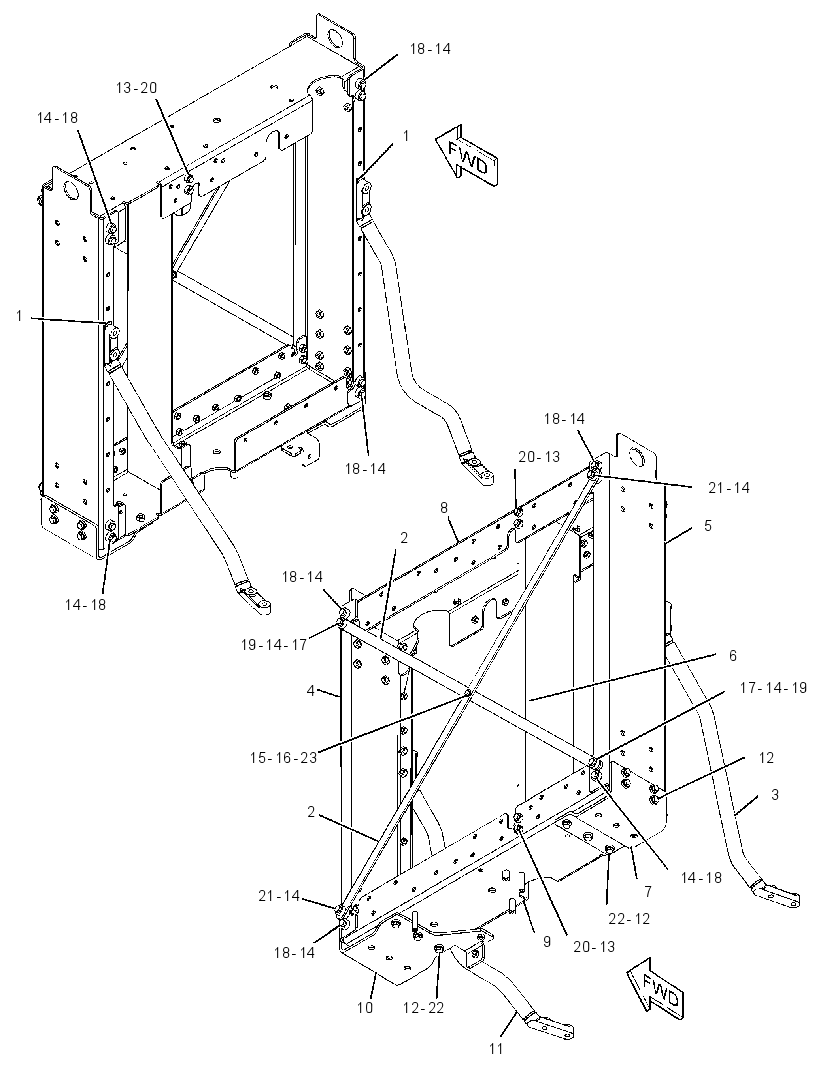 FRAME GP-RADIATOR 3879621 CAT